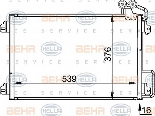 Радиатор кондиционера Renault Megan 1,4 2,0 99 - 03 behrhella 8fc351300511