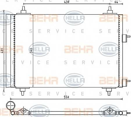 Конденсатор CITROEN/PEUGEOT 307 1.4 2.0 00-09 behrhella 8fc351300671