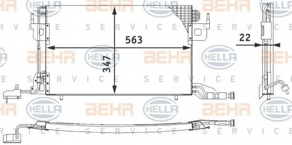 Конденсатор CITROEN BERLINGO 1.1 1.6 91-02 behrhella 8fc351317011