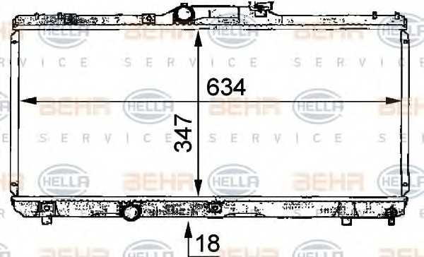 Радиатор TOYOTA COROLLA,CELICA купе 1.3 1.8 93-01 behrhella 8mk376706731