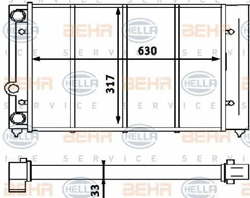 Радиатор VW PASSAT B3/B4 1.8 2.8 88-97 behrhella 8mk376715061