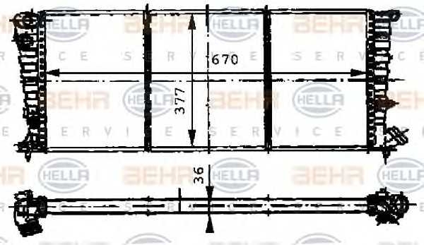 Радиатор CITROEN/PEUGEOT BERLINGO 1.8 2.0 95-05 behrhella 8mk376716521