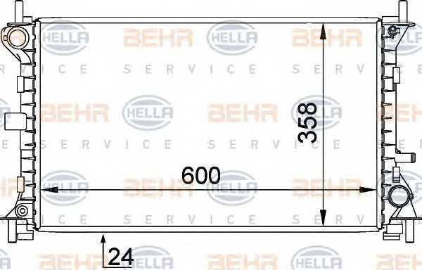Радиатор Ford Focus 1.8, 2.0 99 -04 behrhella 8mk376720301