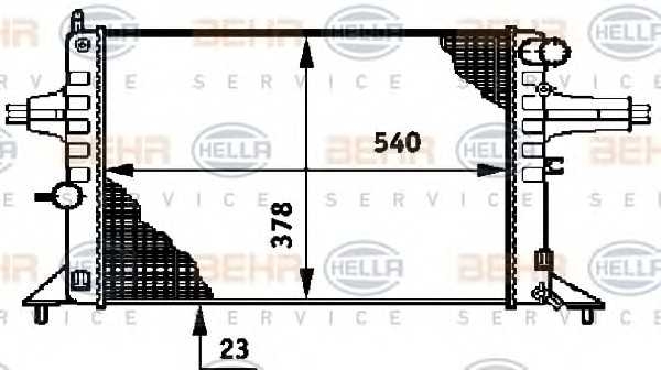 Радиатор Astra G 98-09/Zafira A 99-05 1.6/1.8 CVT behrhella 8mk376720421