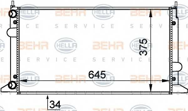 Радиатор VW SHARAN 1.8/1.9 95-10,FORD GALAXY I 2.0 95-06 behrhella 8mk376720481