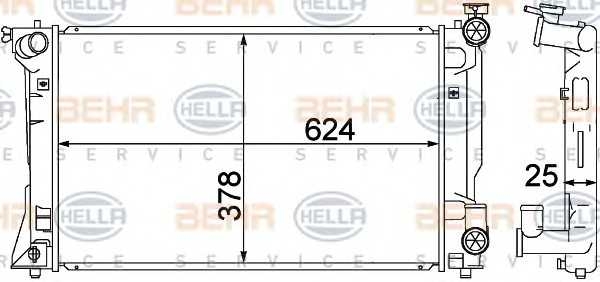 Радиатор TOYOTA AVENSIS 2.0 2.4 03-08 behrhella 8mk376773691