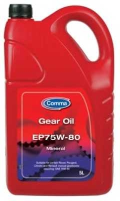 Масло трансмиссионное 75W80 EP (GL-4) 5L comma ep75w805l