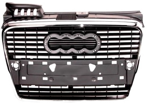 Решетка Радиатора Audi A4 (B7), 05 - 08 С Хром. Рамкой, Черный (Audi 8E0853651J)