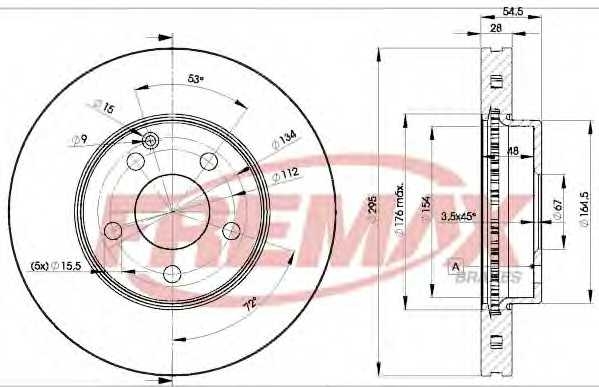 Диск тормозной передний Fremax BD-0812 fremax bd0812