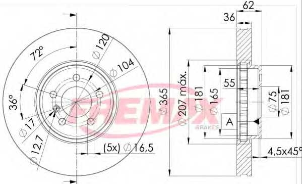Диск тормозной передний Fremax BD-1982 fremax bd1982