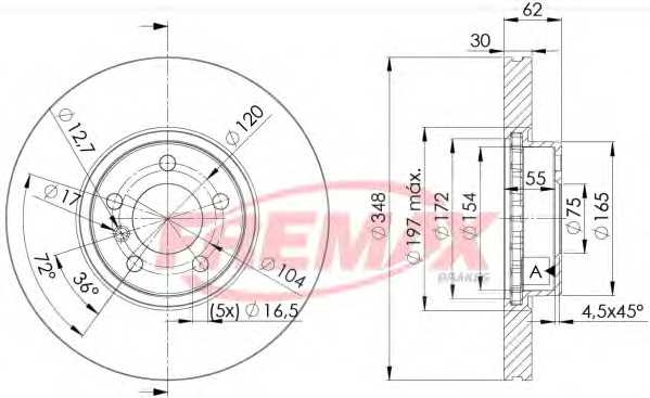 Диск тормозной передний Fremax BD-1986 fremax bd1986