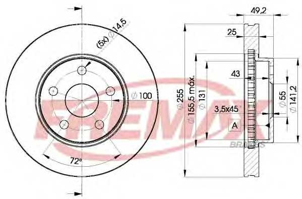 Диск тормозной передний Fremax BD-2047 fremax bd2047