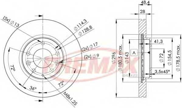 Диск тормозной передний Fremax BD-2063 fremax bd2063