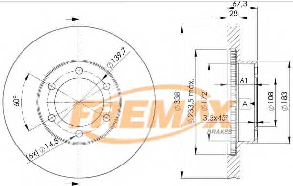 Диск тормозной передний Fremax BD-2918 fremax bd2918