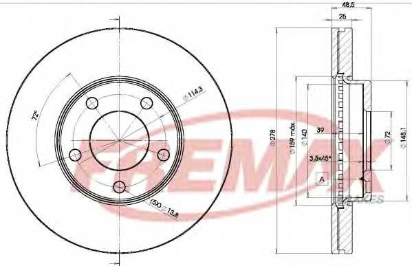 Диск тормозной передний Fremax BD-3272 fremax bd3272