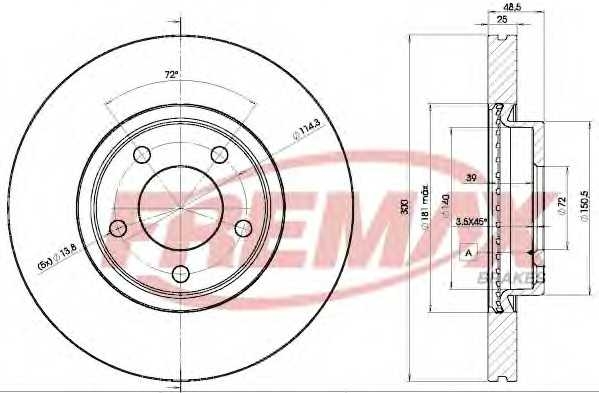 Диск тормозной передний Fremax BD-3273 fremax bd3273