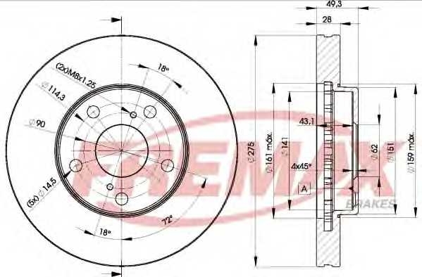 Диск тормозной передний Fremax BD-3304 fremax bd3304