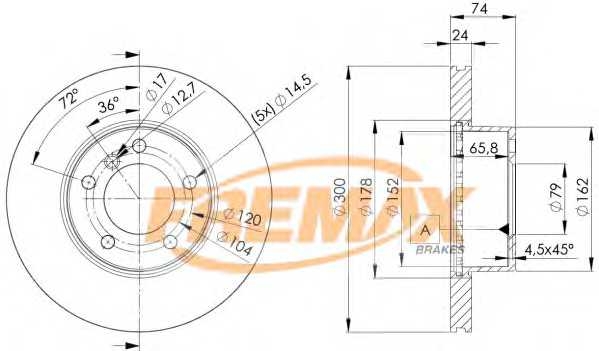 Диск тормозной передний Fremax BD-3405 fremax bd3405