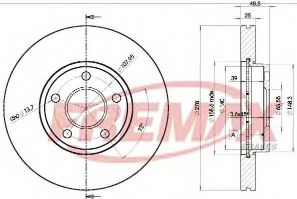 Диск тормозной передний Fremax BD-3963 fremax bd3963