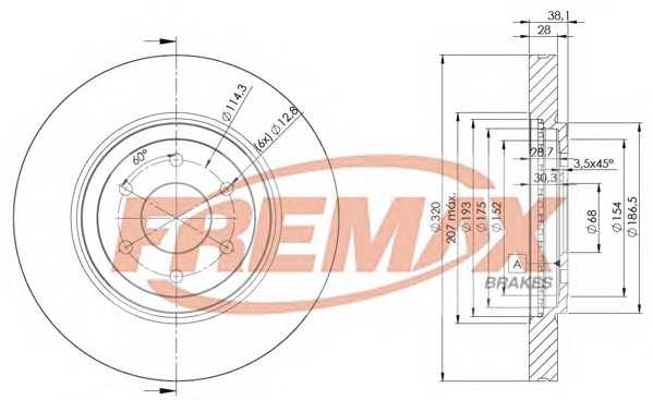 Диск тормозной передний Fremax BD-4199 fremax bd4199