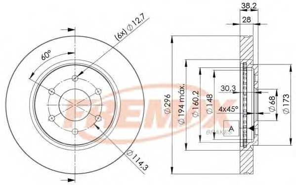 Диск тормозной передний Fremax BD-4200 fremax bd4200