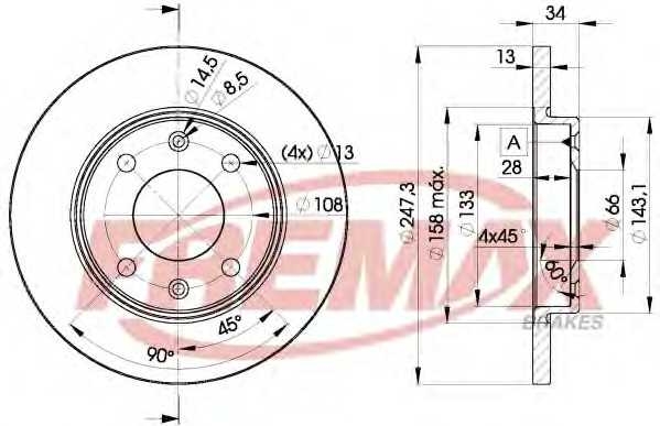 Диск тормозной передний Fremax BD-4298 fremax bd4298