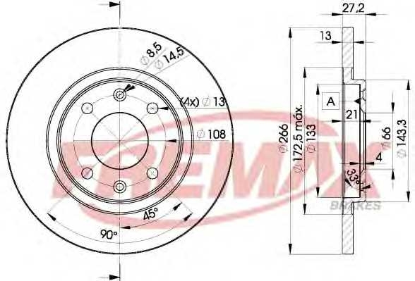 Диск тормозной передний Fremax BD-4692 fremax bd4692