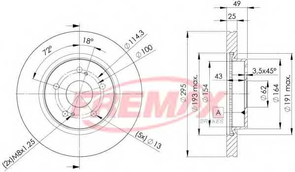 Диск тормозной передний Fremax BD-4803 fremax bd4803