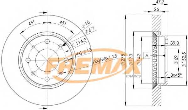 Диск тормозной передний Fremax BD-5002 fremax bd5002