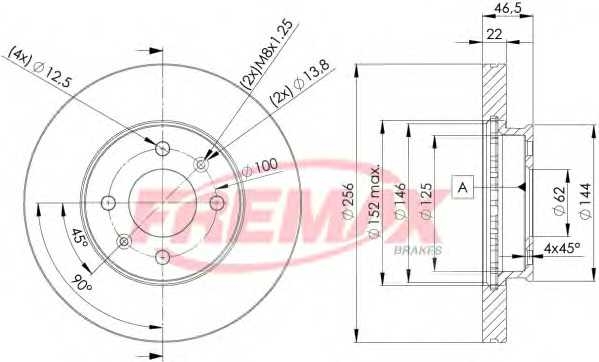 Диск тормозной передний Fremax BD-5101 fremax bd5101