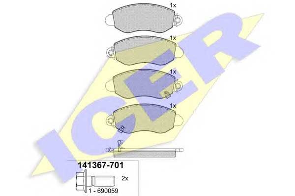 Колодки гальмівні icer 141367701