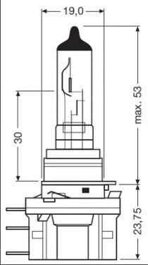 ЛАМПА H15 55/15W 12V PGJ23T-1 10X10X1 STANDARD osram 64176