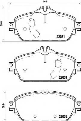 Гальмівні колодки MERCEDES C(W205) \F \13>> textar 2203101
