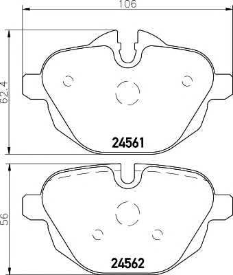 Гальмівні колодки BMW 5(F10,11)/7(G11)/X3(F25,G01)/X5(G05) \R \09>> textar 2456101
