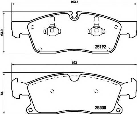 Гальмівні колодки MERCEDES GL(X166)/GLE(W166) \F \12-19 textar 2519201