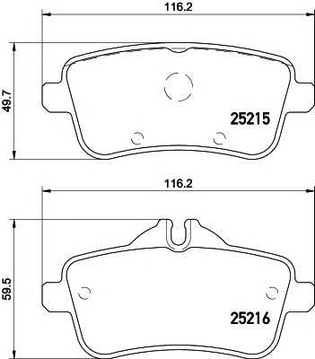 Гальмівні колодки MERCEDES GL(X166)/ML(W166) \R \11>> textar 2521505