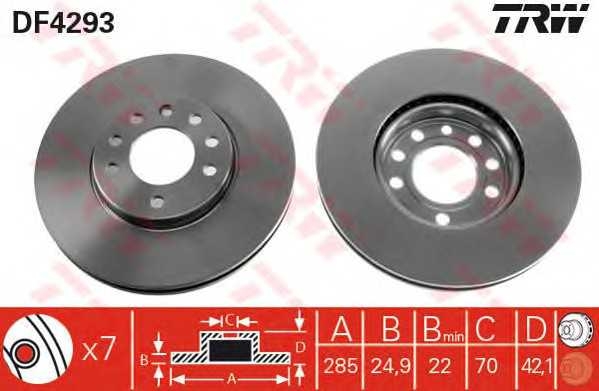 Диск гальмівний (1 шт.) FIAT - OPEL - SAAB - VAUXHALL Croma/Signum/Vectra/9-3/9-3 Sport/Signum/ trw df4293