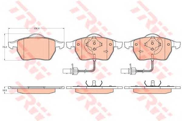 Гальмівні колодки дискові AUDI - VOLKSWAGEN A4/A4 Quattro/A6/A6 Quattro/Passat/Passat Estate/Varian trw gdb1307