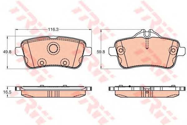 Колодка гальм. диск. MB GL-CLASS 2012-, M-CLASS 2011- задн. (вир-во TRW) trw gdb1947