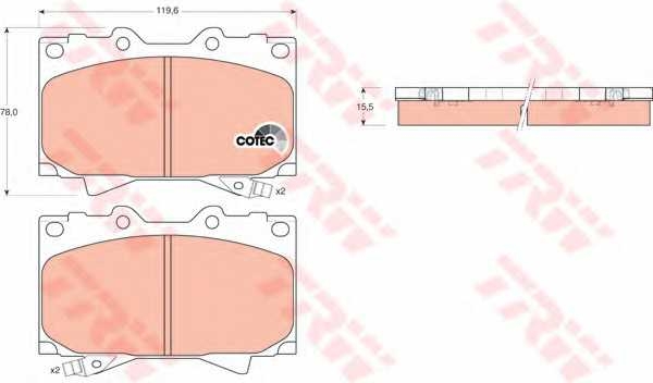 Колодка гальм. диск. TOYOTA LAND CRUISER (_J7_), LAND CRUISER 100 (_J10_) передн. (вир-во TRW) trw gdb3197
