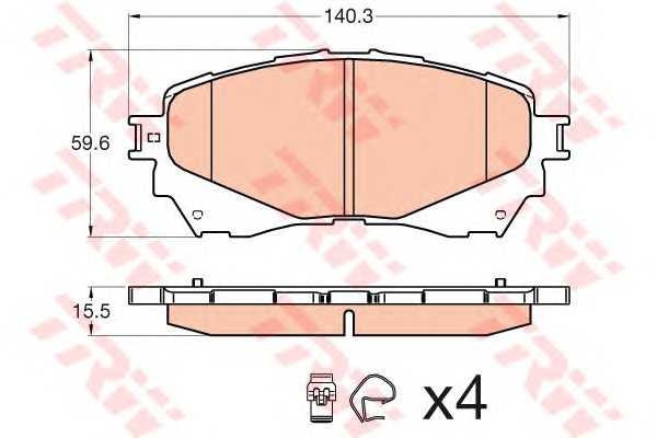Колодка гальм. диск. MAZDA 6 2.0 2.2D 2.5 2013 - передн. (вир-во TRW) trw gdb3580