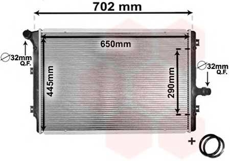Радіатор охолодження двигуна GOLF5/TOURAN/A3 DIES 03- (Van Wezel) vanwezel 58002208