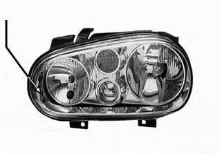 Фара ліва для VW Golf 4, Jetta 4, без задньої кришки vanwezel 5888963