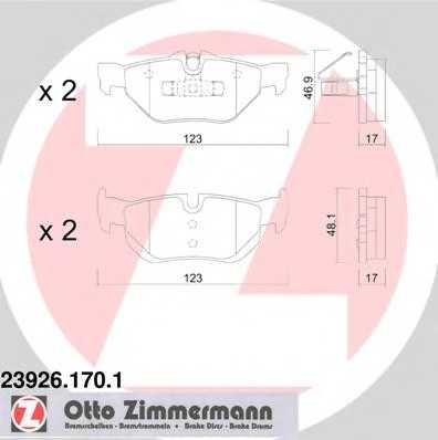 Колодки гальмівні дискові, к-кт ottozimmermann 239261701