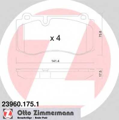 Колодки гальмівні дискові, к-кт ottozimmermann 239601751