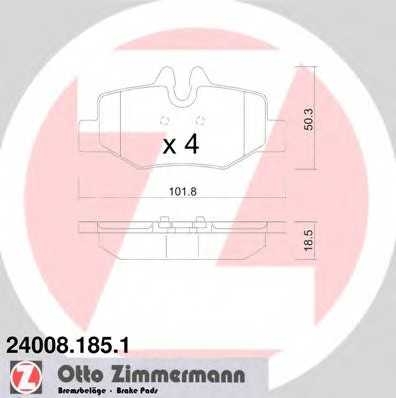 Колодки гальмівні Дискові, к-кт ottozimmermann 240081851
