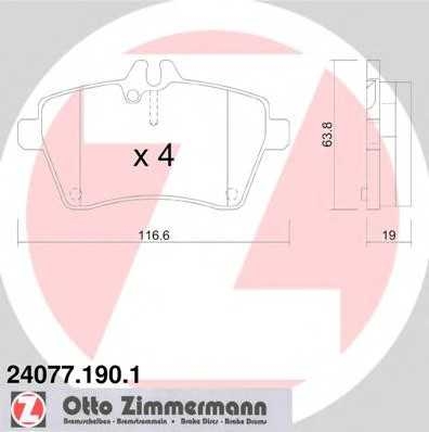 Колодки гальмівні Дискові, к-кт ottozimmermann 240771901