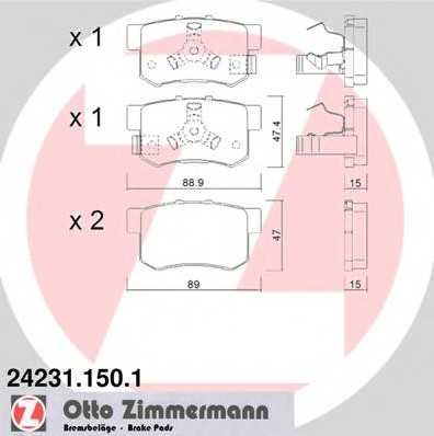 Колодки гальмівні дискові, комплект ottozimmermann 242311501