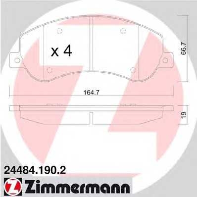 Колодки гальмівні дискові, к-кт ottozimmermann 244841902