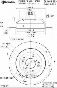 BREMBO 08.B605.10